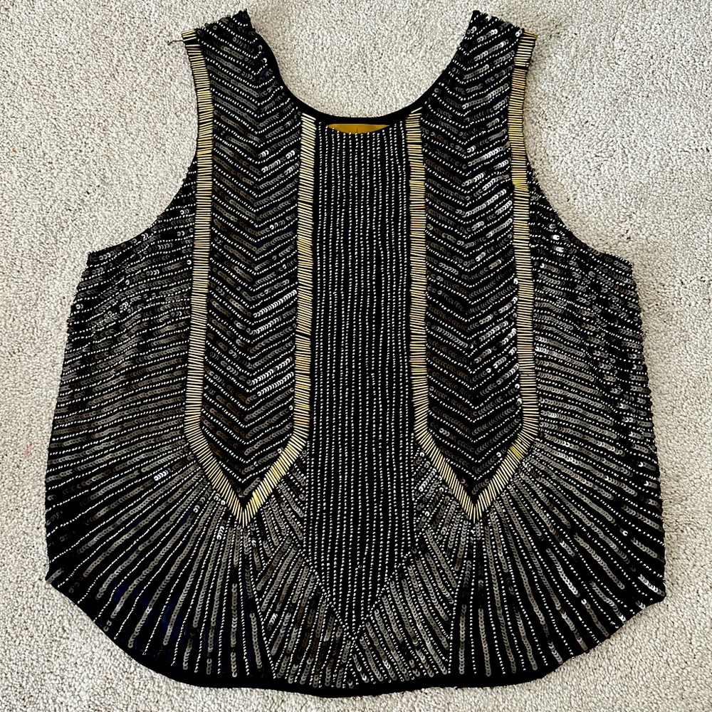 Nicole Miller Sequin Art Deco Tank - Small